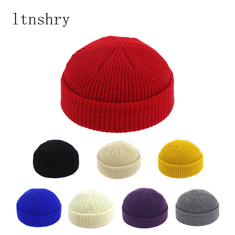 Beanie Cuffed Knit - Czapka beanie unisex, prążkowana, dziergana, z